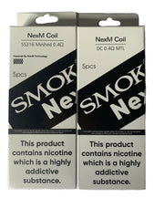 Genuine SMOK and OFRF nexMesh replacement coils, SS316 mesh 0.4 ohm and DC MTL 0.4 ohm options, pack of 5